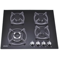 Cuisinière à gaz encastrable personnalisée avec allumage électronique, surface en verre, brûleur à combustion, protection anti-extinction de flamme, classe d'efficacité énergétique pour