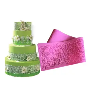 지속 양각 금형 DIY 웨딩 생일 케이크 레이스 매트 설탕 레이스 매트 케이크 장식 도구