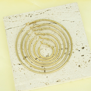 Large Size Light <b>Weight</b> PVD 18K Gold Plated Stainless Steel <b>Hoop</b> Earrings | Trendy Unisex | Multiple Sizes 20mm-70mm | - Product Image 4
