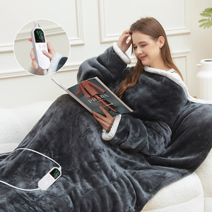 Couverture matelassée <span class=keywords><strong>réversible</strong></span> en flanelle et sherpa chauffante électrique pour l'automne/l'hiver avec télécommande, lavable, <span class=keywords><strong>chauffage</strong></span> rapide, 50x60 pouces - Product Image 4