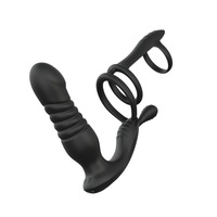 Dreiringiger Einziehbarer Analer Prostata-Massager mit Fernbedienung zur Ejakulationsverzögerung Vibrierender Analplug Sexspielzeug für Männer 100%