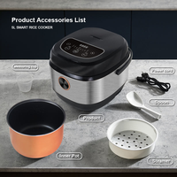 Cuisinière à pression électrique en aluminium Silver Crown 5L, commerciale, intelligente, multifonctionnelle, automatique, antiadhésive, numérique, 900W