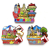 Aimant de réfrigérateur de madrid souvenir touristique en bois de ville de campagne personnalisé en gros