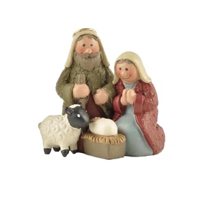Set Presepe Natalizio in Resina con Maria, Giuseppe e Gesù Bambino, Figure Sacre della Sacra Famiglia, Decorazione Natalizia - Product Image 1