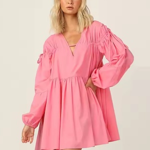 Nouvelles robes d'automne pour femmes, robes décontractées amples et modestes, robes de travail pour femmes, robe en lin de haute qualité à manches longues - Product Image 1