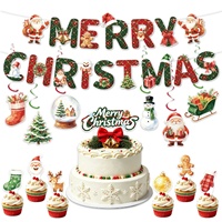Guirlandes de lettres en papier personnalisées pour décorations de fête de Noël, pendentifs spirales Père Noël et décorations de gâteaux