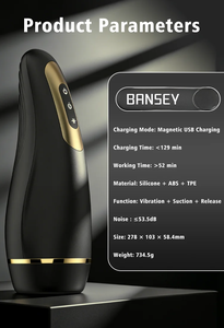 BANSEY Motorized Squeeze <b>Male</b> Masturbator Whisper Quiet Detachable Ribbed Sleeve 735g Glans Delay Solo Intimacy Trainer - Product Image 6