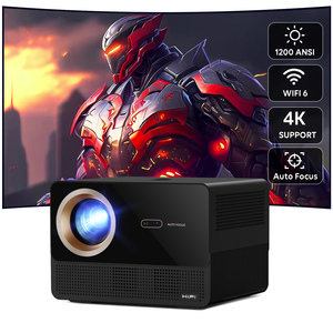 Proyector CRE CR67 <span class=keywords><strong>Netflix</strong></span> 1200ANSI Lúmenes, Proyector 4k, Cine en Casa, Compatible con Wifi6, Proyector Nativo 1080P - Product Image 1