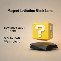 Lámpara Magnética Levitante con Bloque de Luz LED de 3 Colores Cambiantes, Decoración para Sala de Juegos, 1 Año de Garantía