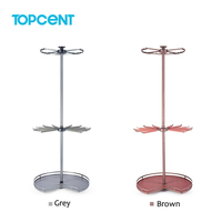 Topcent Porte-vêtements rotatif à 360 degrés, porte-pantalons, étagère d'angle pour garde-robe en fer/métal avec panier de rangement rond