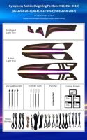 Upgrade Lampu LED Interior Mobil 64 Warna untuk Mercedes Benz GLE/GLS/GL/ML W166, Aksesoris Dekorasi Strip Atmosfer