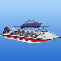 Bateau à coque en aluminium rapide de 23 pieds/7 mètres avec moteur hors-bord, 12 passagers, pour le travail aquatique, la pêche et le chargement, à vendre