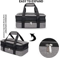 Sac isotherme extensible et écologique pour le déjeuner, avec fermeture éclair, durable, portable, étanche, en polyester, avec doublure en aluminium