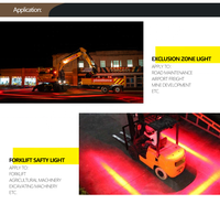Voyant de sécurité pour chariot élévateur industriel Zone rouge LED avec ligne laser