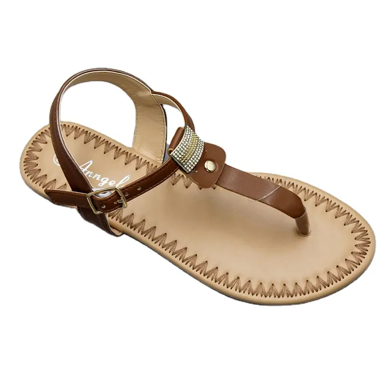 2024 yaz yeni düz sandalet rahat maruz ayak bayan ayakkabı açık plaj Sandal moda Flip flop bayanlar slaytlar terlik