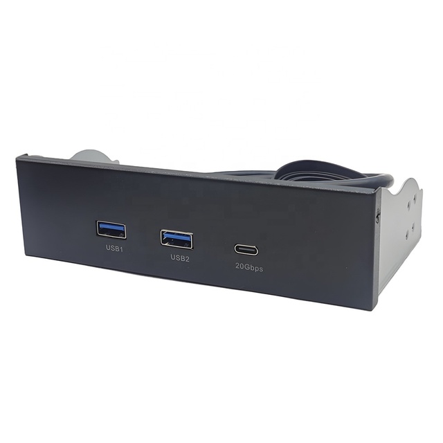 5.25 Inch CD-ROM USB Front Panel 2 Ports USB 3.0 + Type c 3.2 Gen 1 20GBPS Desktop Front Usb Hub