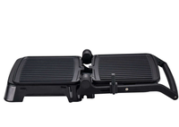 Grille-pain multifonction 2-en-1, presse à panini et gaufrier, 4 plaques amovibles, gril électrique avec minuterie, antiadhésif, pour la maison