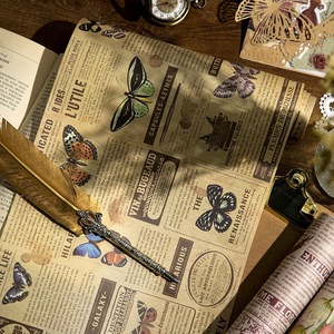 1 rotolo <span class=keywords><strong>di</strong></span> nastro adesivo decorativo attivabile con acqua, serie Street Kiosk, alfabeto inglese retrò, giornale, adesivi decorativi per diario creativo, 6 pezzi - Product Image 3