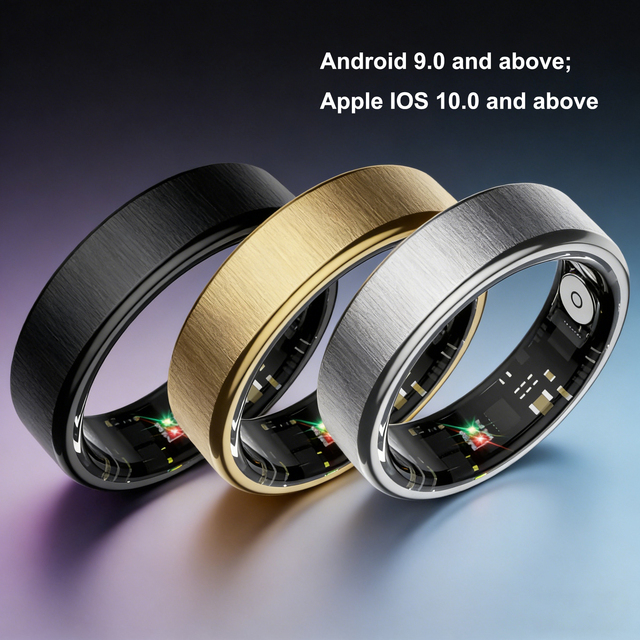 AI Health Stainless Steel SR108 Gesture Photography Smart Ring Waterproof Multisports APP Multi-Language Support Ring