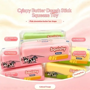 Jouet Squishy Bâton de Beurre Croustillant à Rebond Lent, Jouet Anti-Stress Fidget, Simulation Barre de Beurre à Presser pour la Décompression - Product Image 1