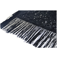Écharpe en dentelle à motifs de feuilles et de lettres BLUE PHOENIX pour femmes, long châle 100% polyester, hijab pour filles noires, été