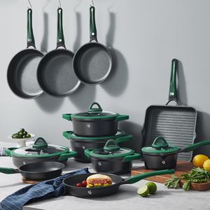 Set <span class=keywords><strong>di</strong></span> 2 Padelle Antiaderenti in Alluminio Pressofuso Nero da 22/26cm Resistenti all'Usura per <span class=keywords><strong>Cucina</strong></span> Domestica - Product Image 4