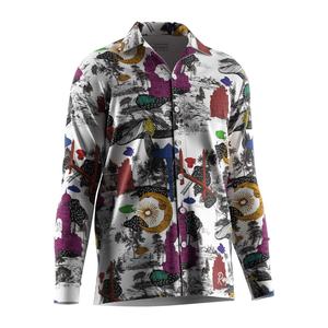 T-shirt à manches longues Odm Sublimation Button Floral Seaside, vêtements de plage décontractés pour hommes, été - Product Image 3