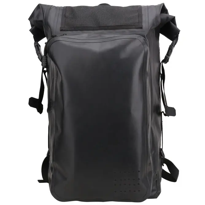 LE CITY OEM ODM Waterproof Material PVC Black Waterproof Backpack For Hiking Camping