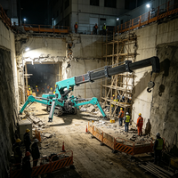 Grue araignée diesel durable de 5 tonnes avec flèche longue portée pour l'installation de poutres de pont