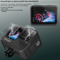 Protection d'écran en verre trempé HD transparent 2.5D 9H 0.33mm 3D Radius pour GoPro 9/10/11/12