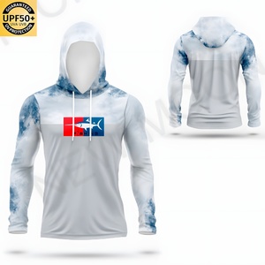Sweat à capuche de pêche pour hommes grandes tailles UPF50+ à séchage rapide, manches longues, logo personnalisé, polyester, protection UV, vêtements de pêche d'extérieur - Product Image 4
