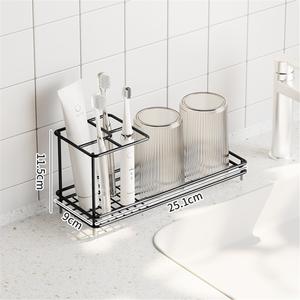 Hotel <b>Corner</b> Modern Lattice Zinc Alloy Countertop Storage Rack Eco-Friendly Toothbrush Holder Bathroom Toilet Toothpaste Rack - Product Image 5