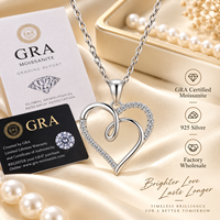 Bijoux de luxe en argent sterling 925, cœur ajouré en spirale, pavé de moissanite de qualité VVS, romantiques et exquis pour femmes, vente en gros
