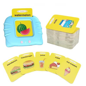 X-RC001 Cartes parlantes Montessori pour bébé Anglais Français Espagnol Arabe <span class=keywords><strong>Allemand</strong></span> 112 cartes de lecture Machine d'apprentissage éducative - Product Image 2