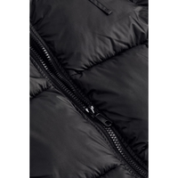 Veste matelassée à capuche pour femme, noire, OEM, écologique, en nylon rembourré, coupe-vent, respirante, chaude, pour l'hiver