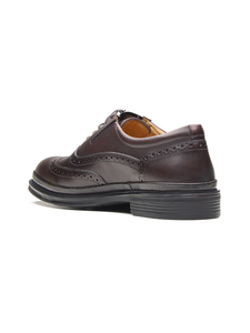 Chaussures Derby classiques à lacets pour hommes, avec empeigne en cuir crust importé, bout rond, doublure en cuir DD, Ortholite - Product Image 5