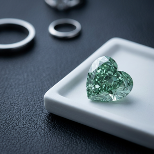 Diamante Verde Suelto de Corte Corazón Radiante Cultivado en Laboratorio, VVS2, Gema de Lujo, Certificado IGI para Joyería, por AURA LUXURIA - Product Image 2