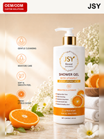Gel Douche Éclaircissant et Hydratant à la Vitamine C et à l'Acide Hyaluronique, Nettoyage en Profondeur, Parfum Agrumes, 500 ml, Marque Blanche OEM ODM