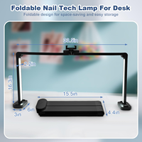 Lampe de maquillage pour salon de manucure, tatouage et cils LED 40W avec support pour smartphone et design réglable, lumière de bureau en forme de demi-lune
