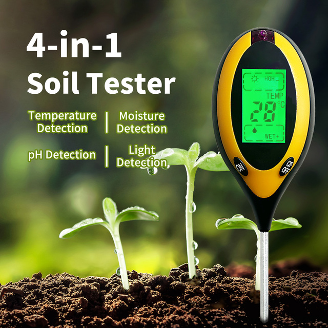 Portable Soil Tester Meter PH/Moisture/Light/Temperature Meter for Plants/Flowers Optimized for Garden Care