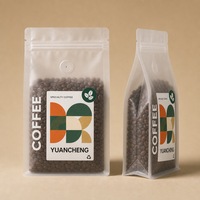 Sachets de café personnalisés avec logo imprimé en gravure, recyclables, mats, transparents, en PE/PA/Nylon/PET, de qualité alimentaire, à fond carré, avec fermeture éclair et valve de dégazage