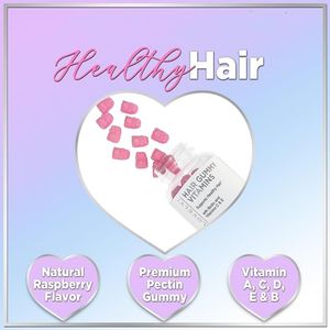 Gomillas de pelo veganas 3 en 1 para el crecimiento del cabello, gominolas de biotina para la piel del cabello, gominolas de biotina para la piel, OEM con etiqueta privada vegana - Product Image 4