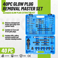 Kit de dépose de bougies de préchauffage 40 pièces M8 M10 – Extracteur de bougies de préchauffage diesel cassées, kit de réparation de filetage et de nettoyage pour réparation moteur