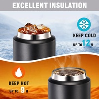 Gobelet isotherme en acier inoxydable de 400 ml en forme de capsule avec couvercle sans BPA et base antidérapante pour les trajets quotidiens et les voyages