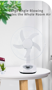 16 Zoll Wiederaufladbarer Tragbarer Tischventilator 9-Stufen 6V AC/DC <span class=keywords><strong>Solar</strong></span> Schreibtischventilator Wiederaufladbarer Kunststoff-Tischventilator LED-Licht Hotels - Product Image 5