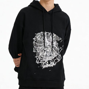 Pull-over surdimensionné en molleton 100 % coton de haute qualité, personnalisé, avec col <span class=keywords><strong>Spader</strong></span>-web en crochet 3D, manches longues, avec logo - Product Image 6