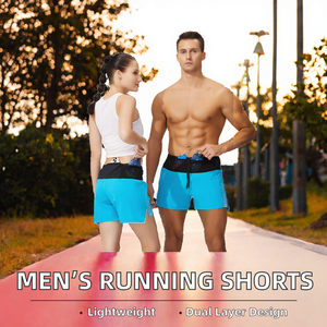 Herren-Laufshorts, Mesh-Trackshorts, elastische Taille, Sport-Breezers mit Flaschentasche, Sommer-Marathon-Training - Product Image 2
