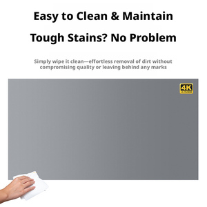 Écran de projection <span class=keywords><strong>Z</strong></span> anti-lumière en plastique, portable, sans adhésif, pour chambre à coucher, grand écran HD 80-100 pouces, Ultra HD, gris moderne, en polyester - Product Image 1