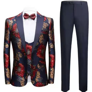 Costumes de <span class=keywords><strong>mariage</strong></span> pour hommes <span class=keywords><strong>2023</strong></span> Ensemble veste, gilet et pantalon 3 pièces Simple boutonnage Formelle Affaires Viscose/Polyester Coupe-vent - Product Image 1