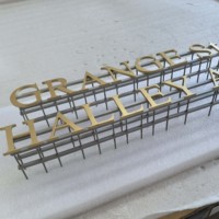 Signalétique de sol intérieure pour diverses applications, lettres solides en acier inoxydable brossé, durables, écologiques, installation facile